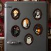 Indoor Halloween Theme Decorations Wooden Refrigerator Magnets, Vintage Gothic Oval Frame Fridge Magnets with Witch Retro Picture Decor Ghost