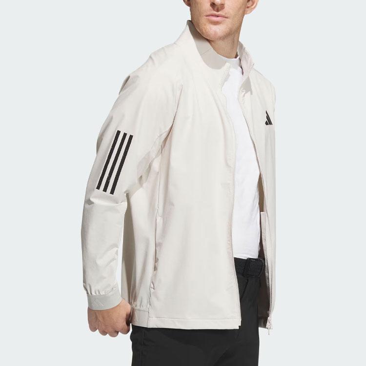 adidas 4-Way Stretch Jacket Color Block Retro Sports Stand Collar Long Sleeve Golf Jacket Men Jacket Phosphor-Brown IN6596
