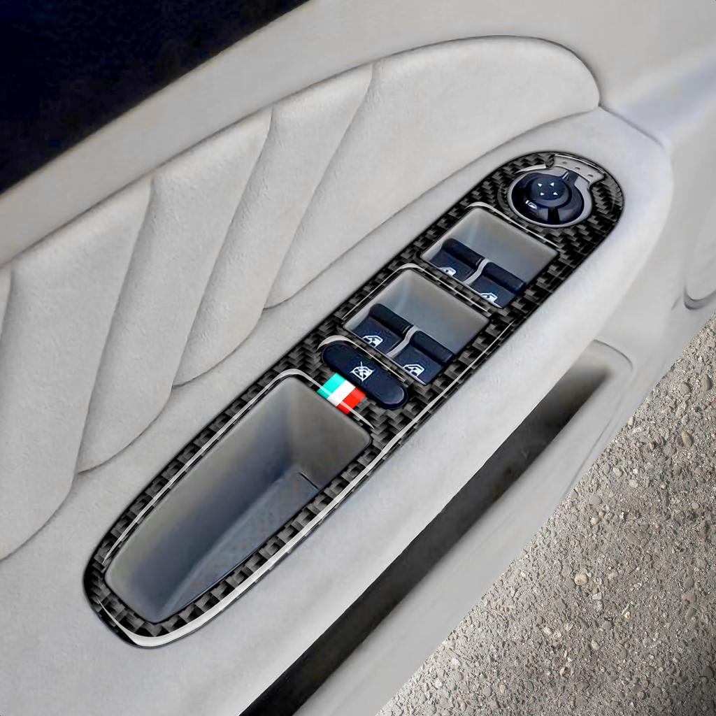 Samolepky na spínače oken do auta Obložení z uhlíkových vláken pro kompatibilitu s Alfa Romeo 159 2004-2011
