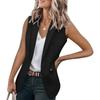 Mode Ärmellose Anzug Kragen Strickjacke Mäntel Herbst Neue Feste Farbe Frauen Lose Beiläufige Jacken Elegante Büro Damen Slim Fit Tops Shirt 659