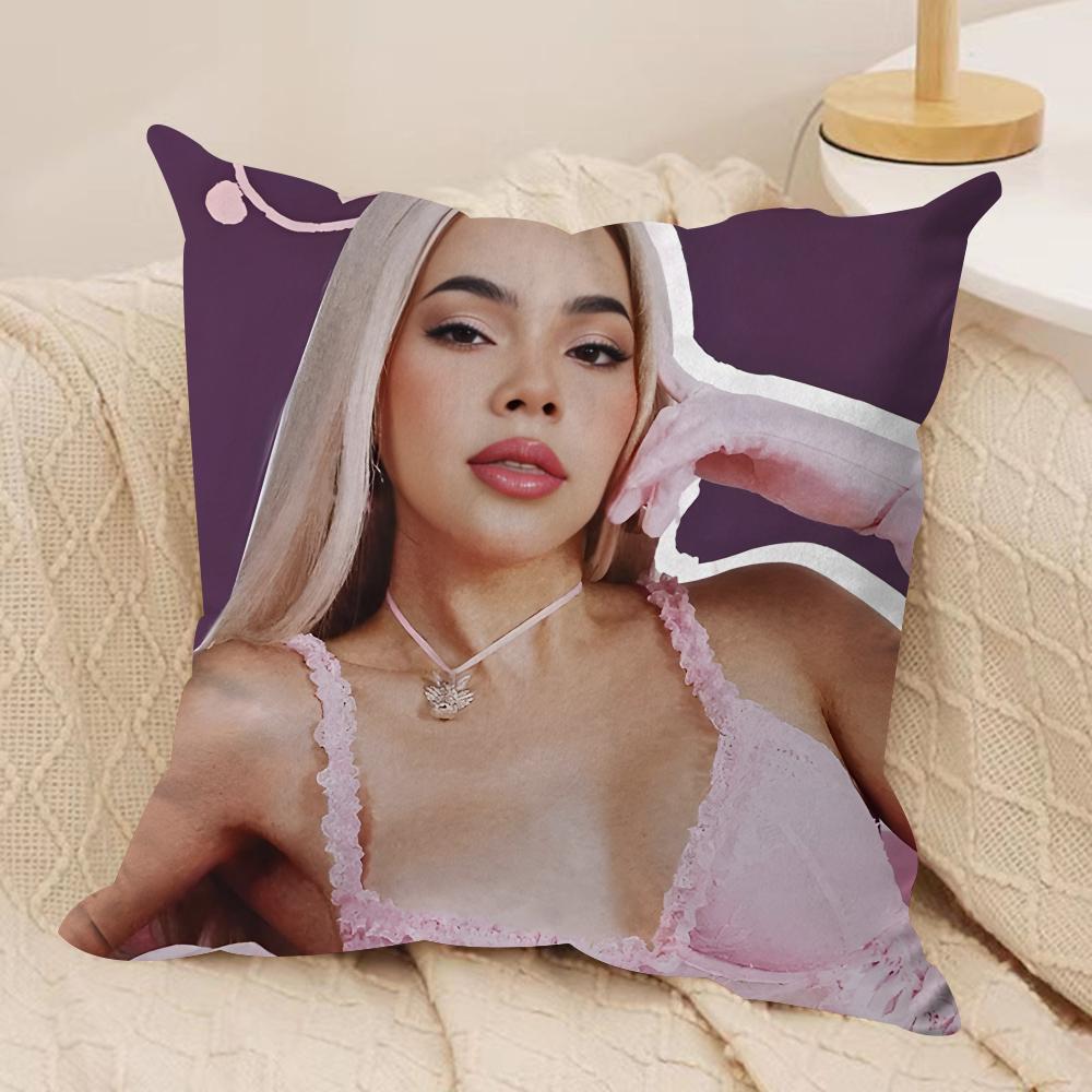 Singer KKenia OS Pink Aura Cushion Cover Silky Short Plush Invisible Zipper Dustproof Sofa Pillow Case for Home Decor