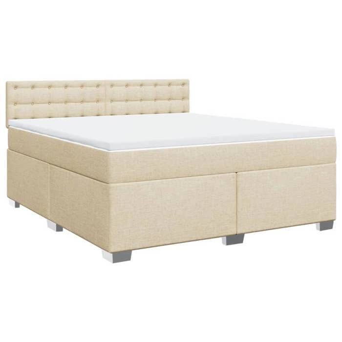 Maison Exclusive - Sommier à lattes de lit avec matelas Crème 180x200 cm Tissu