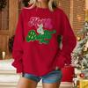 Ladies' Casual And Fashionable Long Sleeved Plush V-tie Pocket Plaid Printed Pullover Top