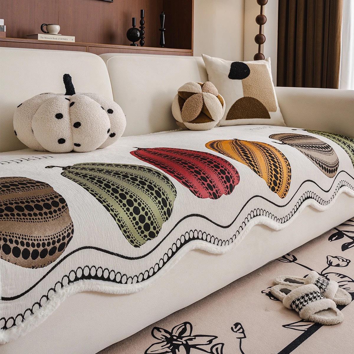 

New American Simple Special-Shaped Sofa Cushion Modern Chenille Non-Slip Light Luxury Sofa Cover Anti-Cat 90*90cm