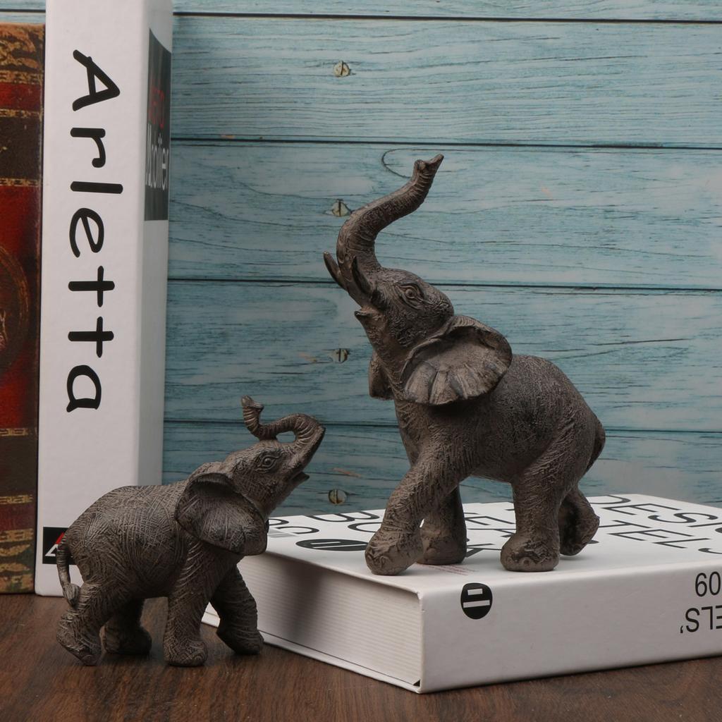 2pcs/set, Elephant Statue, Elephant Decor, Mom Gifts, Elephant Gifts for Women, Home Decor Office Bookshelf TV Stand Living Room