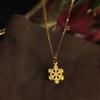 Snowflake Pendant Necklace for Women's Copper Gold-plated Niche High-end Collarbone Chain