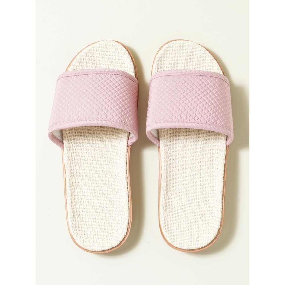 Daiso Wide Banding Linen Slippers 240 Mm