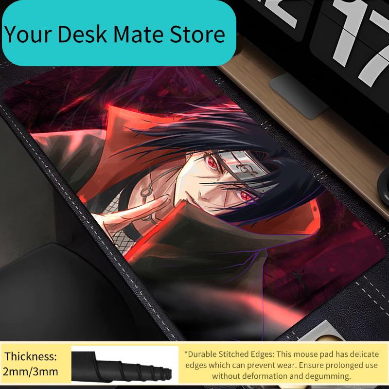 Mouse Pad Anime Naruto Itachi Uchiha Gaming Accessories Mousepad Gamer PC Completo Computer Keyboard Pad Carpet Desk Mat Varmilo