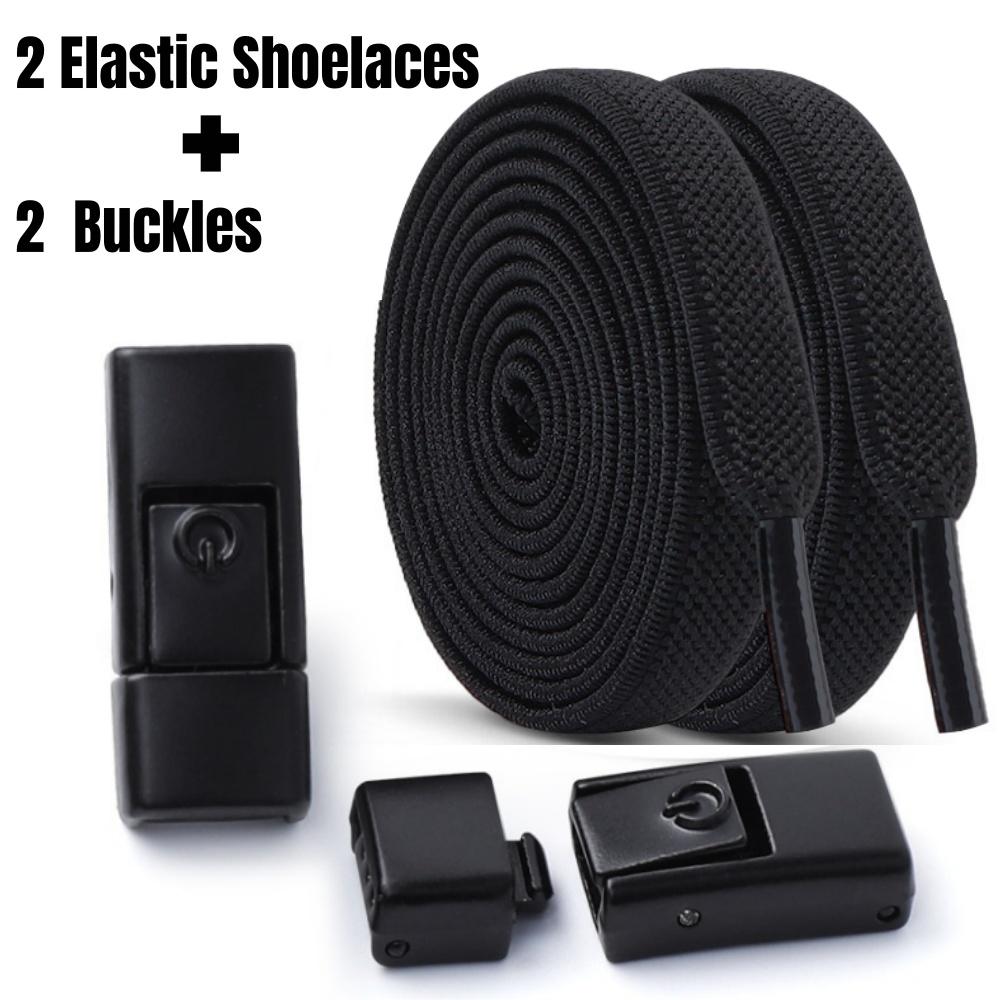 New No Tie Shoe Laces Press Lock 8MM Wide Flats Sports Running Shoe Elastic Shoe Laces Without Ties Lock for Kids Adult Shoes