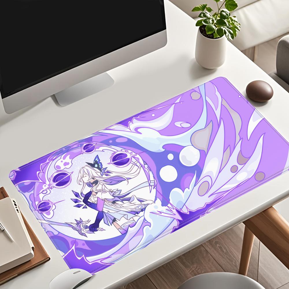 HYBXAXC Genshin Impact Skirk Mouse Pad Anime Gaming Pad Table Pads Backlit Rubber Desktop Mouse pad Mats ESports PC peripherals