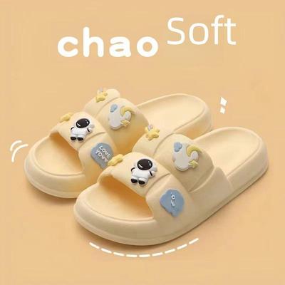 "Trendy Women's Summer Indoor Slippers: Fashionable, Comfortable, Non-Slip, Thick-Soled Flip Flops for Bathing At Home"