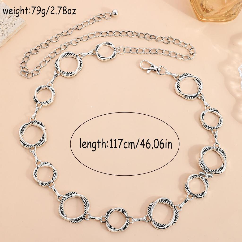 Bohemian Retro Metal Waist Chain for Women - Ethnic Style Body Jewelry