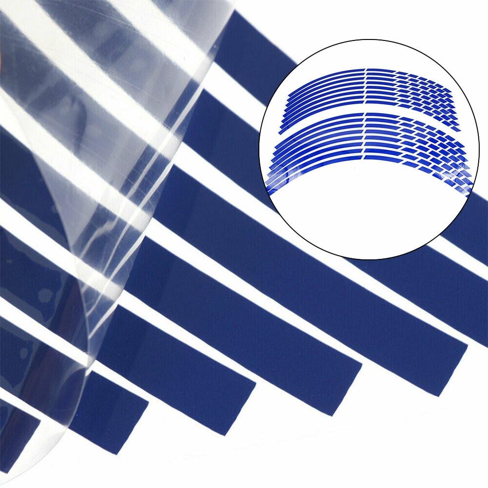 Blue Wheel Rim Sticker Edge Strip Reflective Wheel