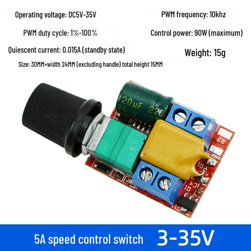 

DC5-12V Manual PWM Fan Speed Controller with Noise Reduction and Switch Case for Four-Wire Fans