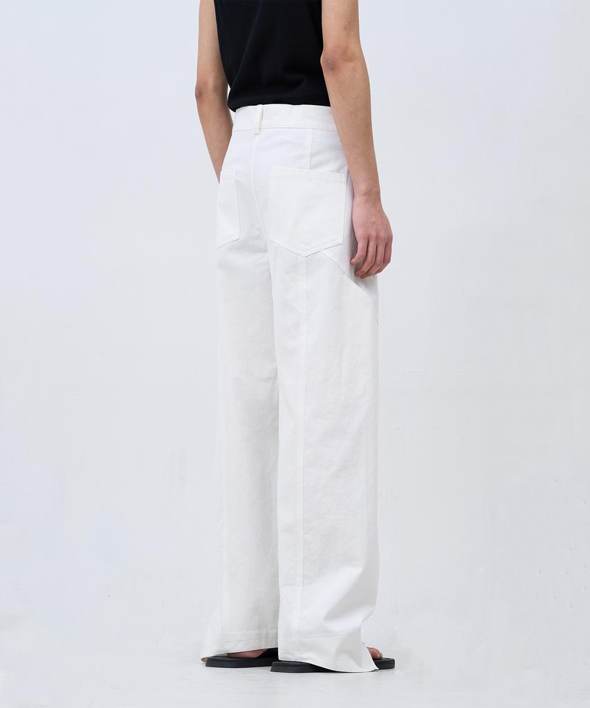 Kasakasa Cuffed Flow Pants White