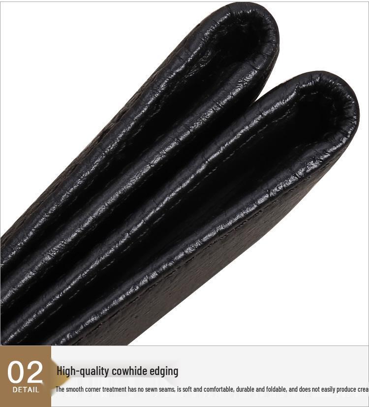 Porte-cartes pour homme en cuir véritable avec blocage RFID - Cuir de vachette personnalisé grain litchi