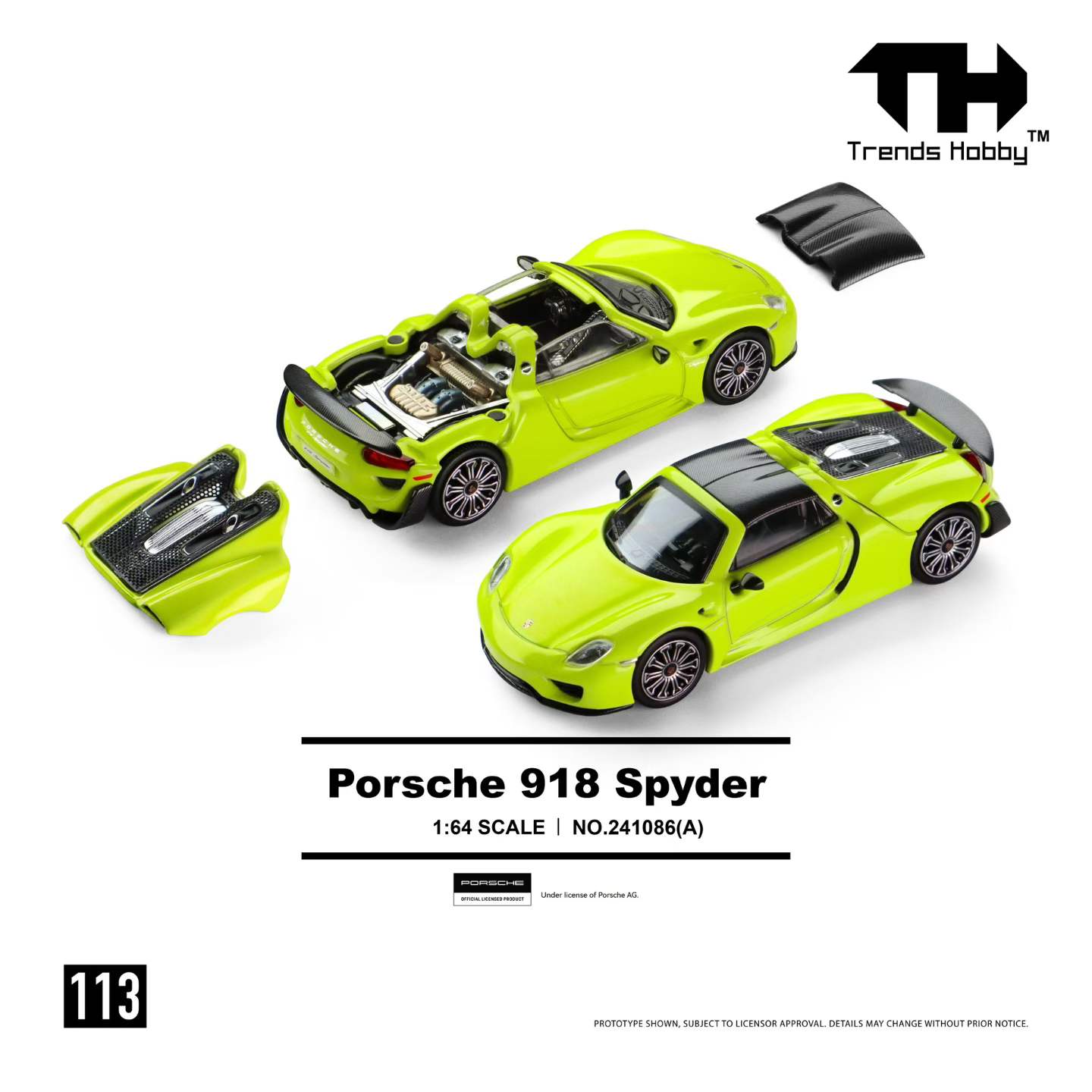 

TH-Trends Hobby 1/64 Porsche 911 GT3 R 918 Spyder Lamborghini Huracan GT3 EVO2 Removable Cover Car Alloy Diecast Metal Model