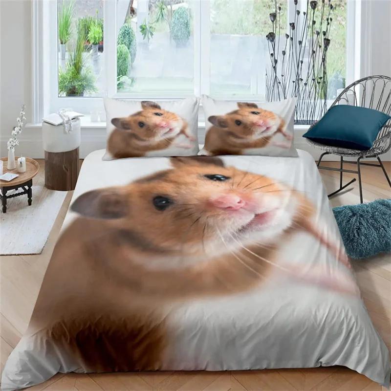 Hamster Bettbezug Haustier Meerschweinchen für Frauen Kinder Jungen Mädchen Lieblich Mini Tiere Bettdeckenbezug für Schlafzimmer Dekorationen