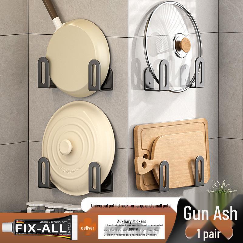 Wall-Mounted Punch-Free Multifunctional Kitchen Organizer for Pots, Lids, and Cutting Boards