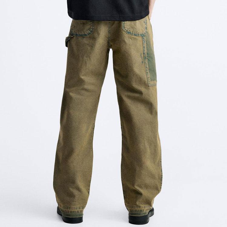 ZARA Jeans Men's Green Moderate Straight Fit Pants 3991401-500