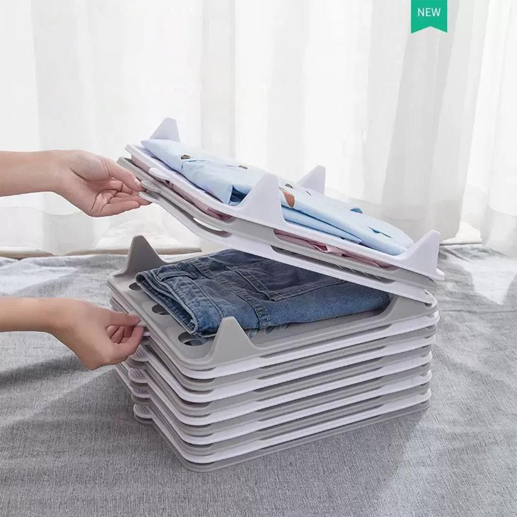 5 Pack Stackable Closet Organizer - Shirt Folding Boards & Shelf Dividers, Space-Saving Wardrobe For T-Shirts, Jeans, Sweaters, Perfect For Home