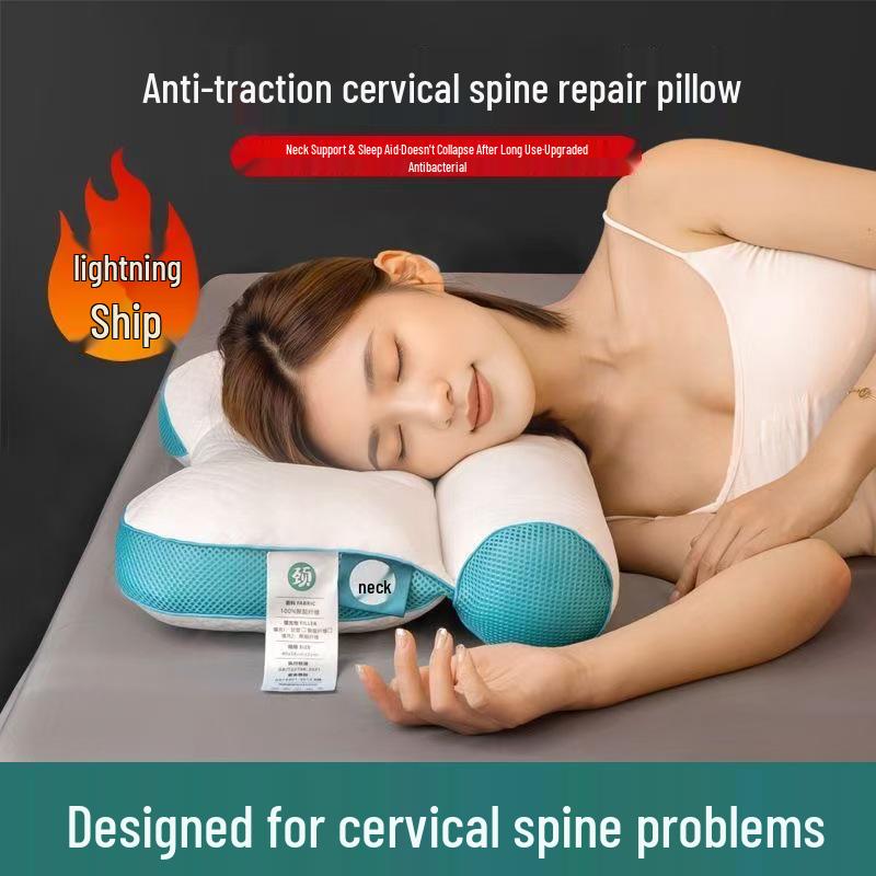 Orthopädisches Nackenschutzkissen - Nicht kollabierend, Gestrickter Feder samt Kern