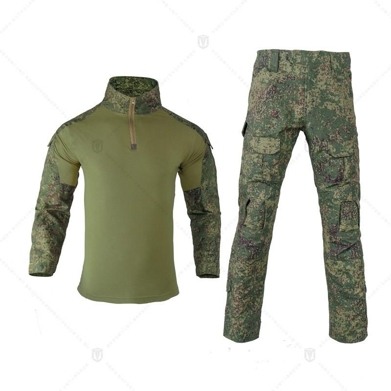 Herren Taktisches Camouflage Kampfanzug Set Langarm Militärstil Outdoor Trainingsanzug