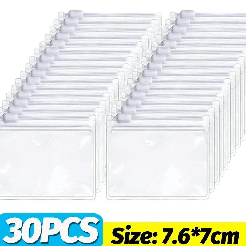 50/5PCS Mini Clear Bag Pill Dispenser Bags Protable Travel Jewel Pouch with Sliding Zipper Self-sealing Waterproof Storage 2035