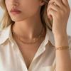 Chunky Gold Plated Necklace Bracelet For Women Steel Oval Thick Chain Choker Minimalist Jewelry Birthday Valentine's Day Gift