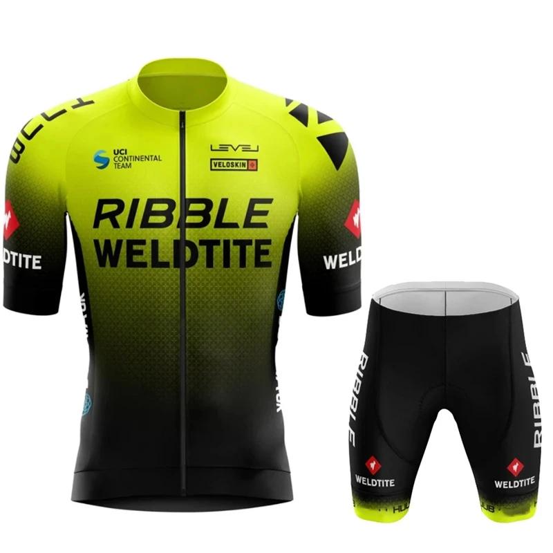 Nuovo Set Maglia da Ciclismo Estiva Traspirante Pro Team Abbigliamento Ciclismo Maglie Bici da Strada Completo Pantaloncini con Bretelle MTB Maglia Culotte