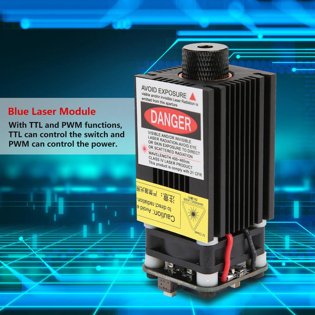 2.3W 445nm Focusable Blue Laser Module TTL PWM+Power Adapter for DIY Laser Engraver