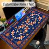 Koi Fish Theme Personalized Mouse Pad Custom Name Text Non Slip Desk Pad For Laptop Office Desktop