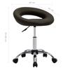 Rolling Work Stool In Brown Faux Leather