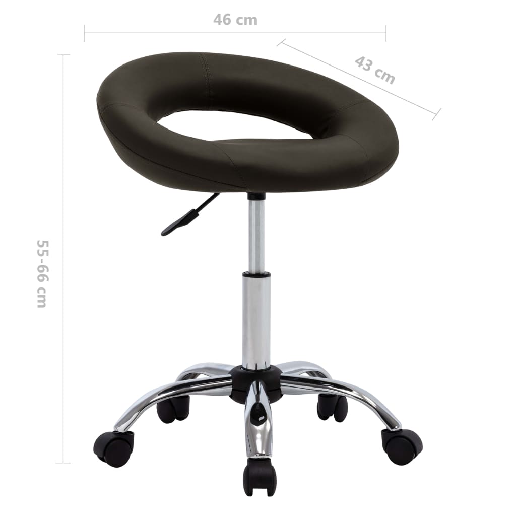 Rolling Work Stool In Brown Faux Leather