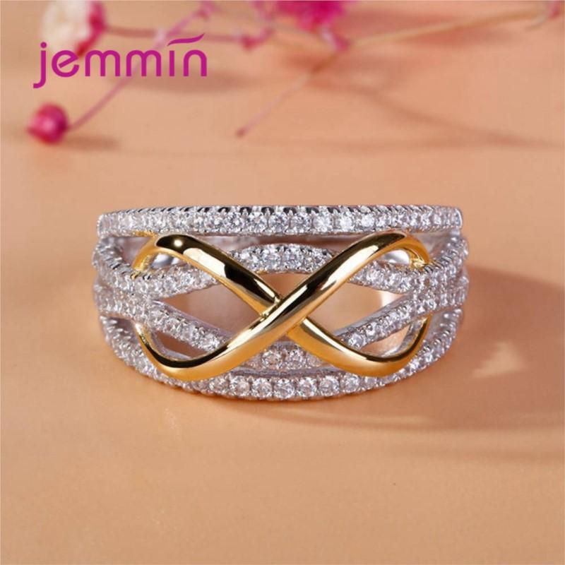 

New Arrival 925 Silver Fashion Statement Rings For Women Wedding Engagement Classic Style CZ Crystal Pave Setting 5