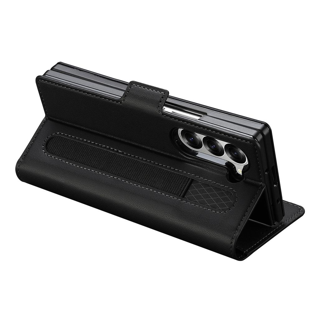 LC.IMEEKE L1 For Samsung Galaxy Z Fold6 5G Stand Case Texture PU Leather Wallet Phone Cover