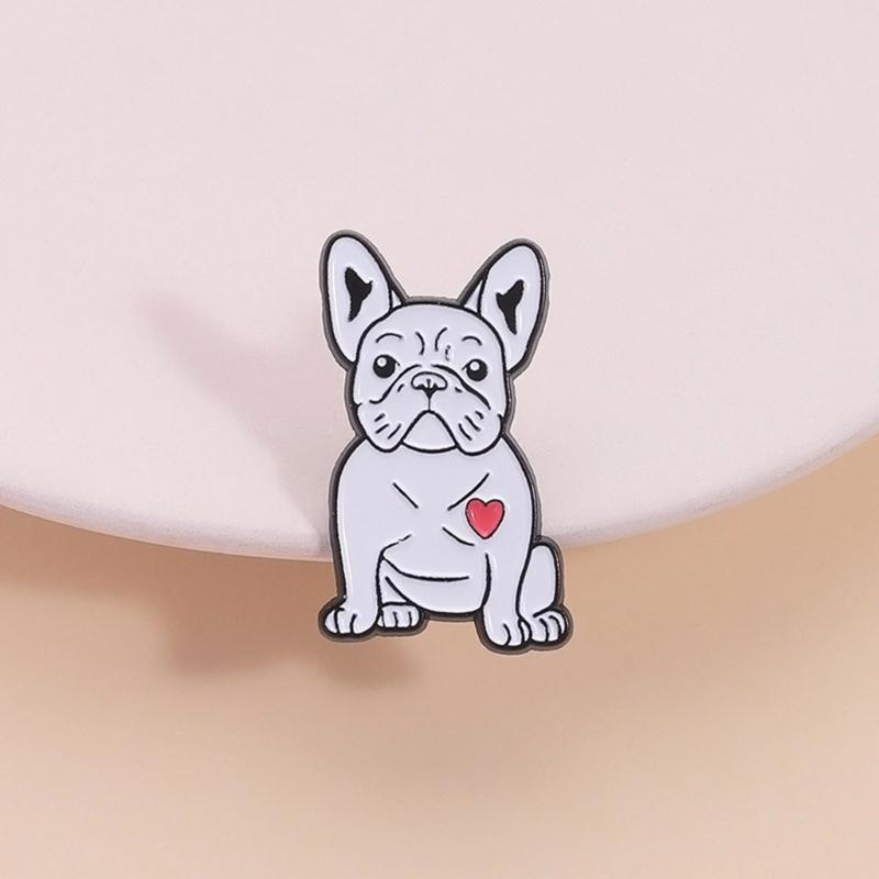 Cute White Puppy Shape Enamel Brooch Pin Pet Inspired Jewelry For Women Men Casual Wear Gift Anniversary Party Outfits