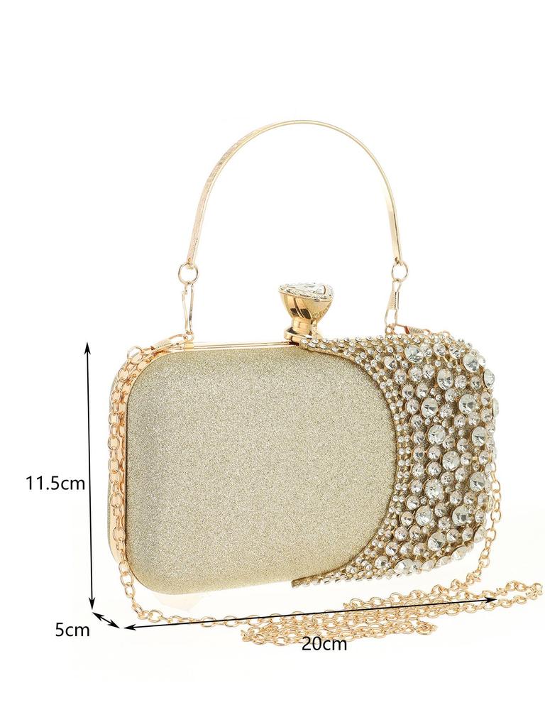 Cross-Border Diamond-Studded Alloy Evening Clutch Bag