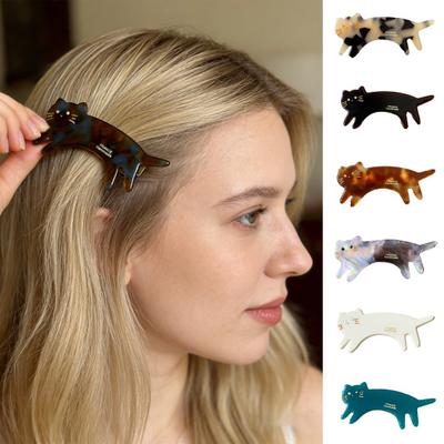 Hairpin Powerful Non-slip Hair Clip Three-Dimensional Cat Shape Acetate Hair Clip Hair Styling Tool Side Bang Hair Accessory