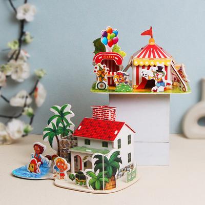Cartolina Fatta a Mano DIY Puzzle 3D Jigsaw Modello da Costruzione Decorazioni da Scrivania Giocattoli Educativi per Bambini