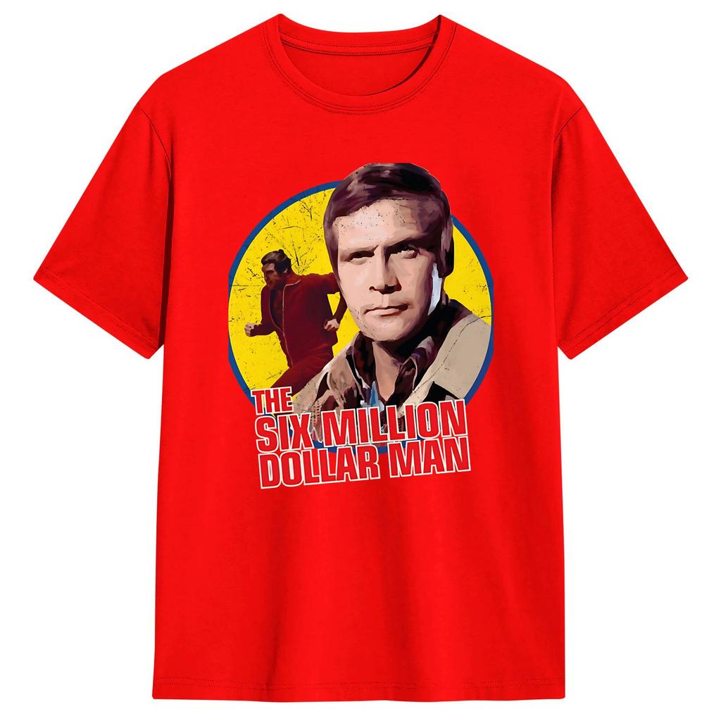 Nyhet Sex Miljoner Dollar Unisex TV T-shirts för Unisex Rund Hals Bomulls-T-shirts Kortärmad T-shirt Större Storlekar Kläder