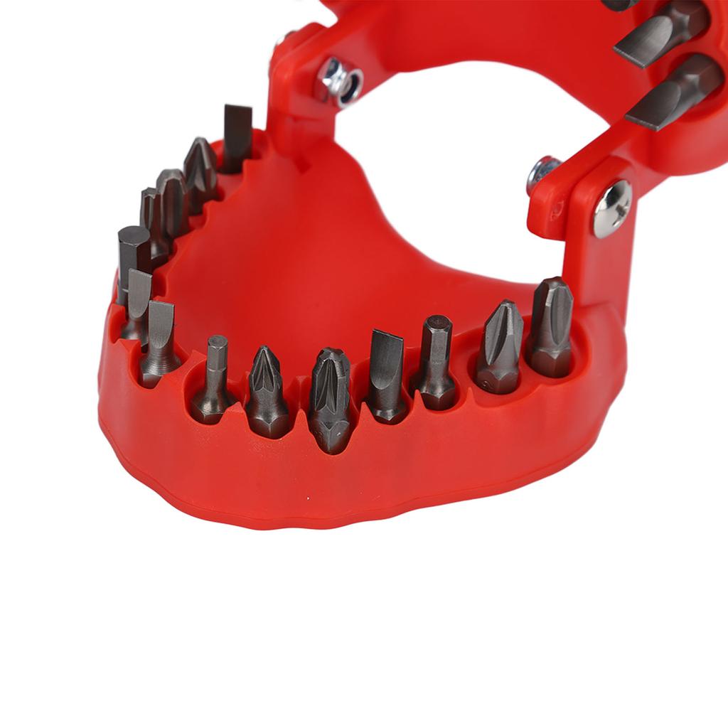 Denture Drill Bit Holder Teeth Model Shaped Full Opening Screwdriver Bit Organizing Holder with 28 Drill Bits