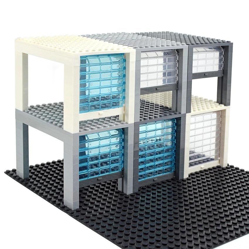 MOC Teile Stadtauto DO IT YOURSELF Zubehör Bausteine Traditionelles Auto Rolltor Garagentore Fenster Parkplatz Kreativität Spielzeug