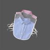 Colletto Falso Moda Con Strisce Bianche Collare Rimovibile Mezza Camicia Blusa Accessorio Professionale per Ufficio
