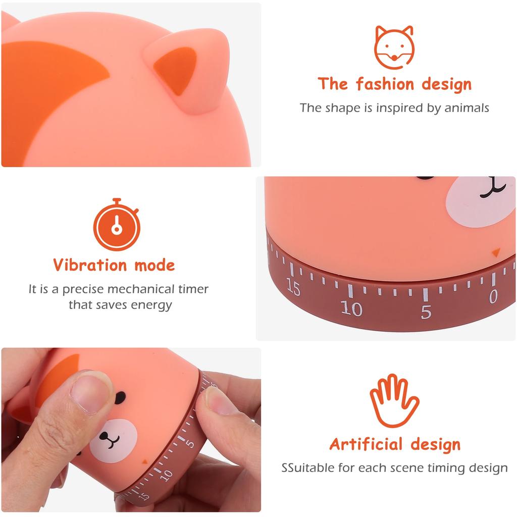 1 Stück Küchentimer Mechanisch Cartoon Fuchs Form Haushalt Countdown Zeiterfassungswerkzeug Zum Kochen Lernen Fitness Einfaches Analoges Gerät