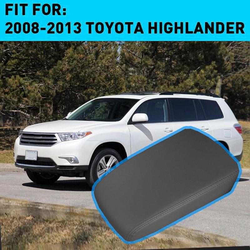 Car Armrest Cover Cap PU Leather Center Console Covers Pad For Toyota Highlander 2008 2009 2010 2011 2012 2013 Accessories