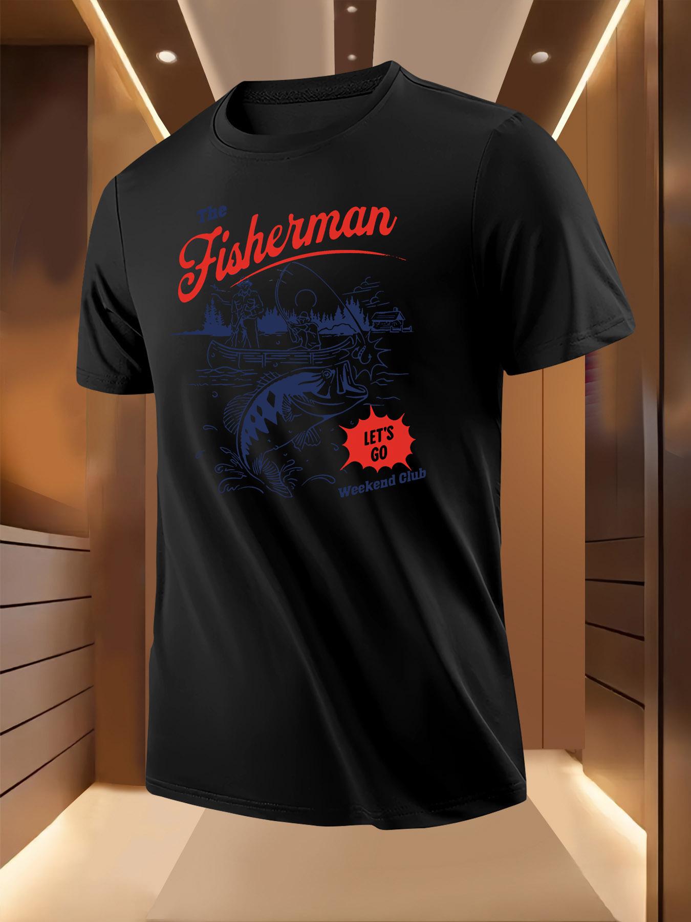 Fisherman Graphic Tshirt Graphic Tshirt - Breathable Ligh... L