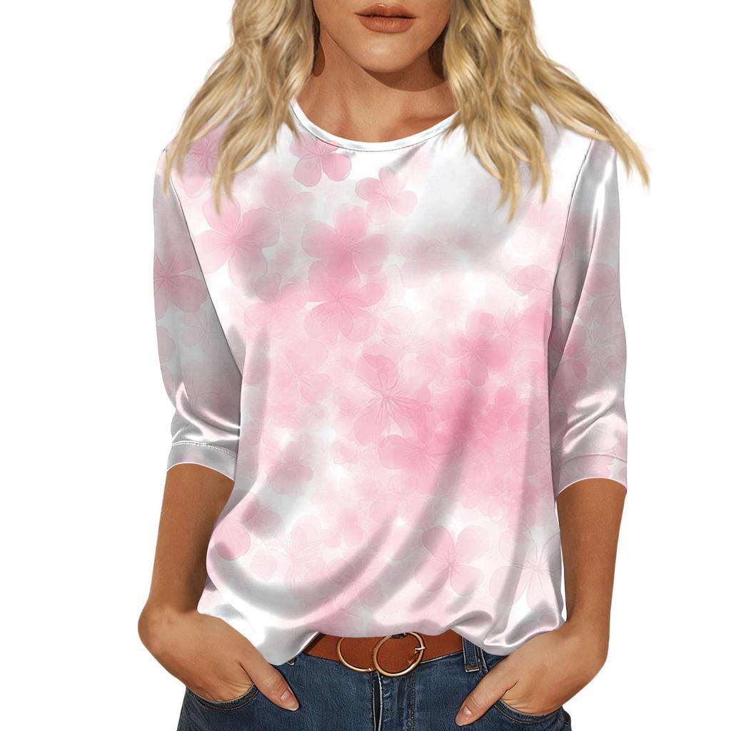 Blouse For Women Dressy 3/4 Long Sleeve Shirts Business Casual Outfit Tops