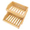 2 Tier Large Bamboo Fruit Basket Breathable Structure Strong Load Bearing Counter Vegetable Storage