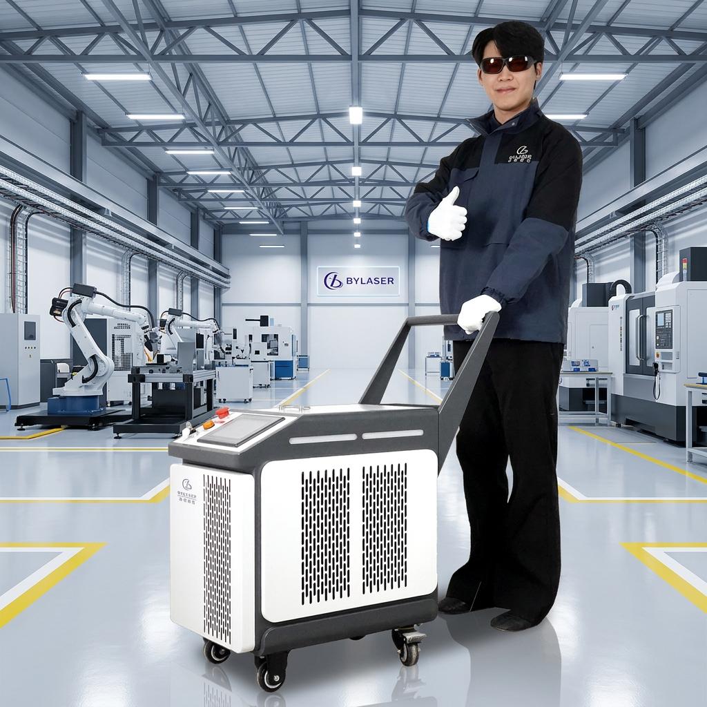BingYan New Smart Digital Pulse 300W JPT Laser Cleaning Machine No Import Charges Free Shipping Fiber Laser Cleaner rust Removal